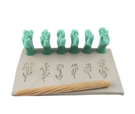 Zestaw stempli kwiaty polne