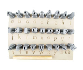 Zestaw stempli alfabet Futura - małe litery 10 mm