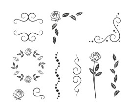 Zestaw stempli ornamenty 10 szt